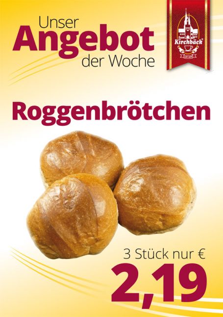 Zum Kirchbäck Burgstädt: 3 Roggenbrötchen 2,19 €