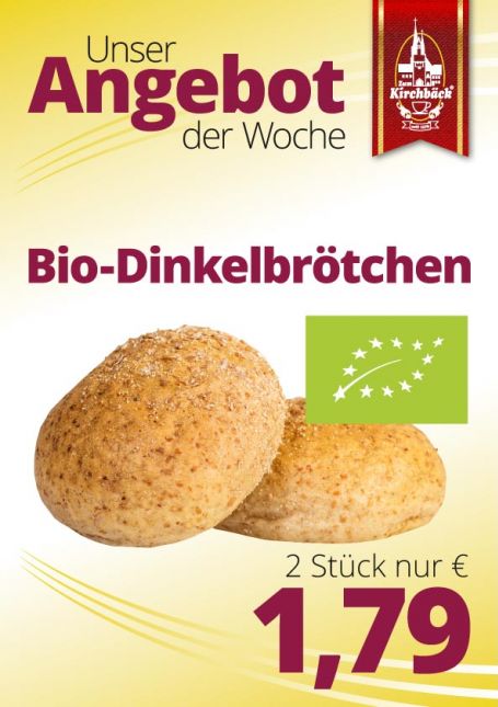 Zum Kirchbäck Burgstädt: 2 BIO-Dinkelbrötchen 1,79 €