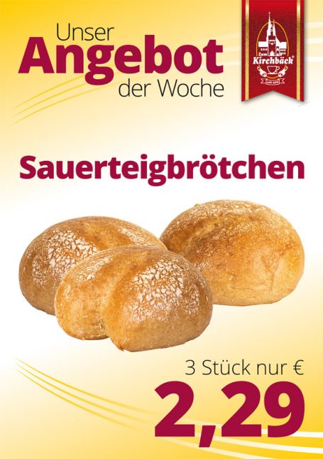 Zum Kirchbäck Burgstädt: 3 Sauerteigbrötchen 2,29 €