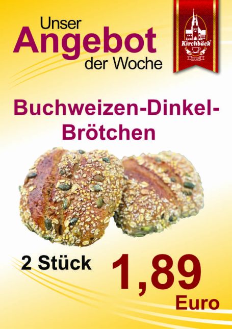 Zum Kirchbäck Burgstädt: Buchweizendinkelbrötchen 2 Stück 1,89 €