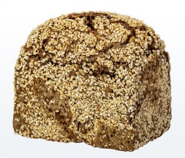 Brot der Saison – Bäckerei Zum Kirchbäck Burgstädt Würfelförmiges Kastenbrot mit viel Sesam und weiteren Körnern